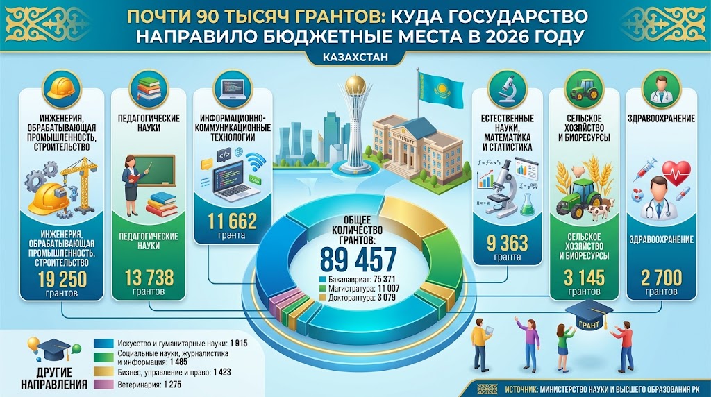 Почти 90 тысяч грантов: куда государство направило бюджетные места в 2026 году